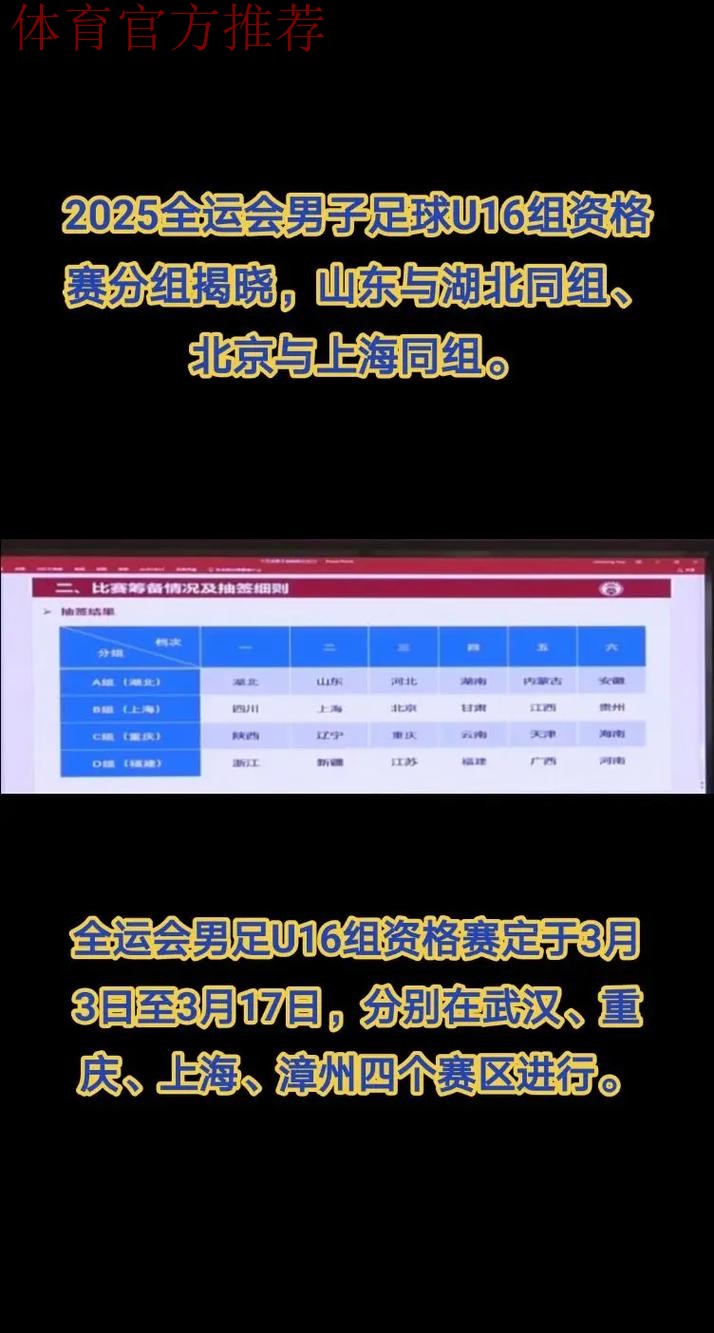 全运会足球资格赛分组结果揭晓